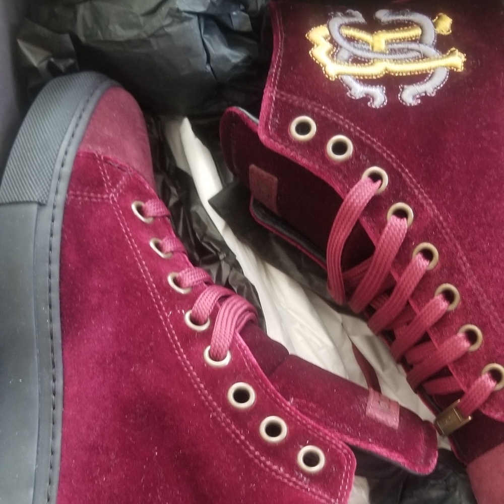 Roberto Cavalli Red Suede Men Sneaker US 9